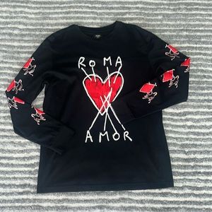 Fendi Roma Amor Black Long Sleeve Shirt